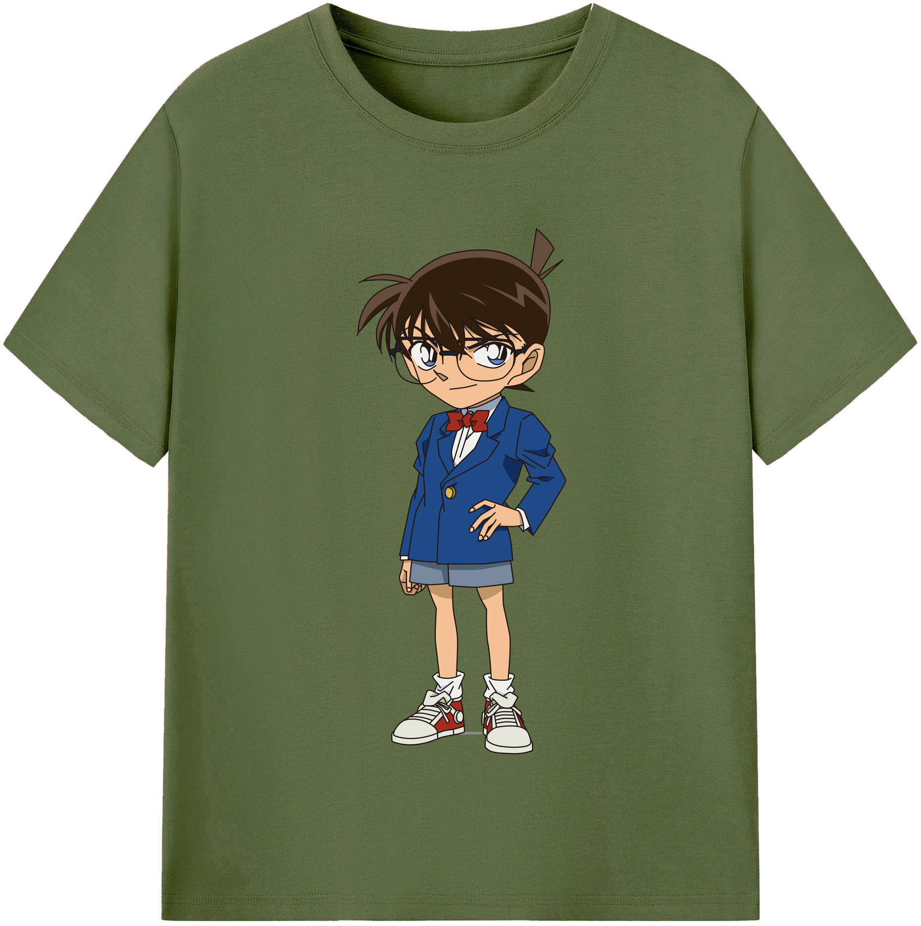 （画像用） 名探偵コナン 江戸川 コナン Detective Conan Conan Edogawa 綿100％半袖Tシャツ（フロントプリント）